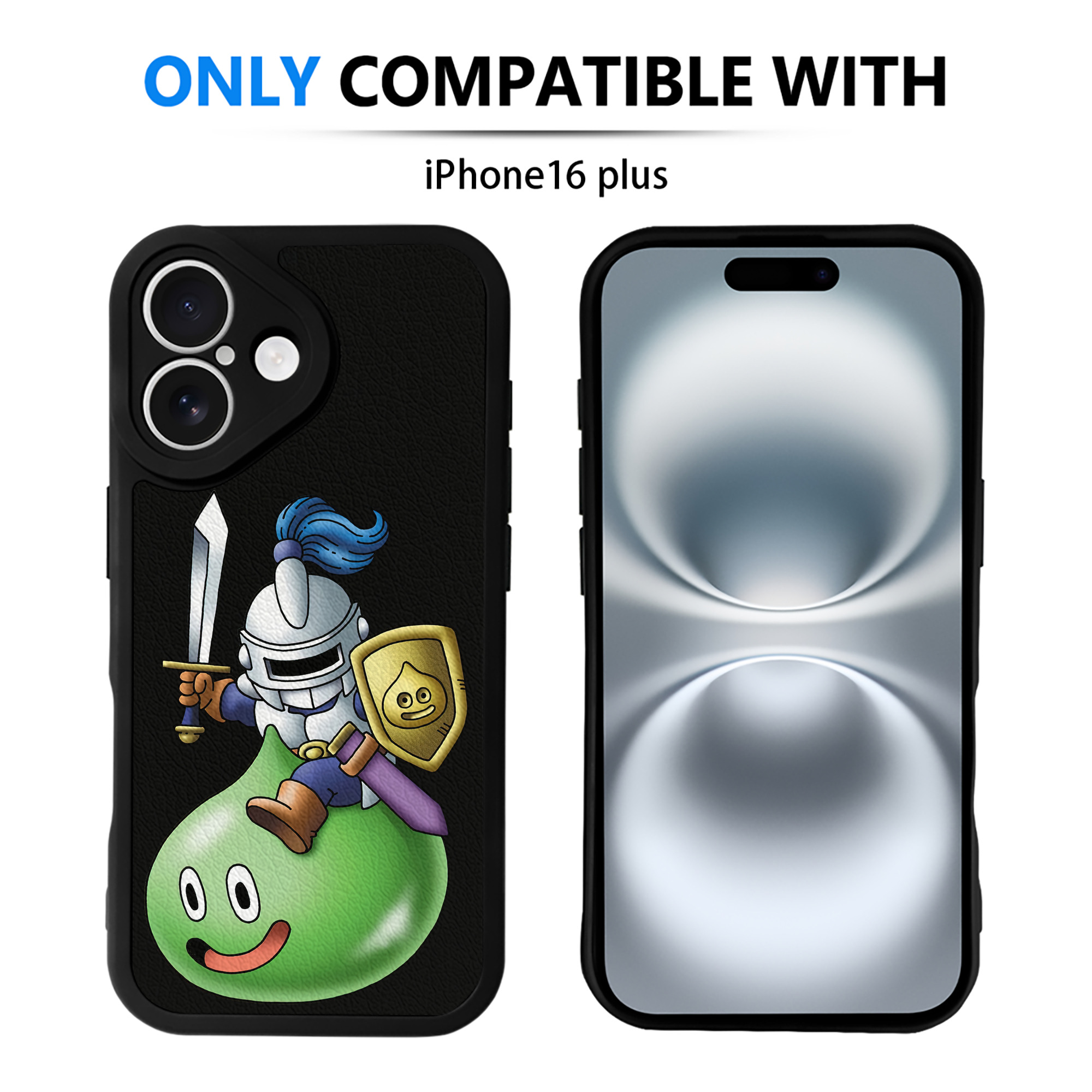 （画像用） ドラゴンクエスト Doragon Kuesuto Dragon Quest 【iPhone 16シリーズ対応】シリコンスマホケース（レザー調） 材質：シリコン